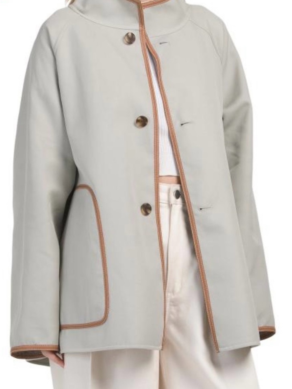 Lafayette 148 New York Cotton Double-Face Reversible Oversized Car Coat, Size L - Picture 6 of 10
